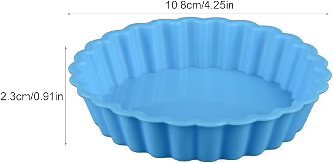 Silicone Quiche Pan, 8 Pack Silicone Tart and Pie Molds, Round 4 Inch Non-stick Mini Quiche Molds Small Pie Baking Pan Tart Molds DIY Baking Pies/Tarts/Mousse Cakes, Random Color
