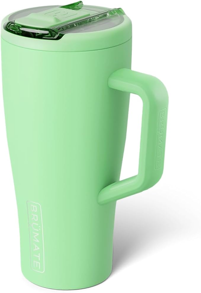 BrüMate Era Flip 30oz Tumbler with 100% Leakproof Covered Straw Lid | Hygienic Covered Straw | Insulated Stainless Steel Water Bottle with Handle | Cup Holder Friendly | BPA-Free (Kiwi)