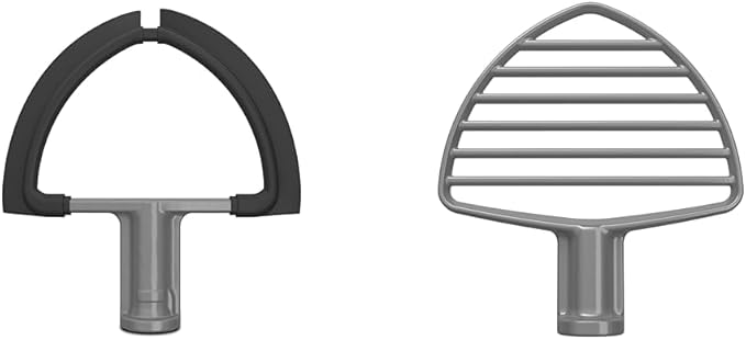 KitchenAid KDF7B Double Flex Edge Beater for Select Bowl-Lift Stand Mixers, Silver & Pastry Tilt Head Stand Mixer Beater Attachment, Silver