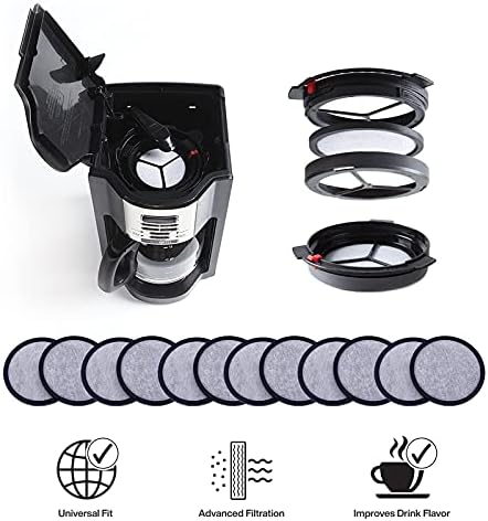 12-Pack Replacement Charcoal Water Filter Discs for Mr. Coffee Brewers Coffee Machines