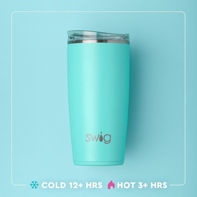 Swig Life 22oz Insulated Tumbler, Travel Coffee Tumbler with Lid, Cup Holder Friendly Travel Coffee Mug, Stainless Steel, 22 oz Tumblers, Reusable Insulated Mug with Lid (Holy Cow)