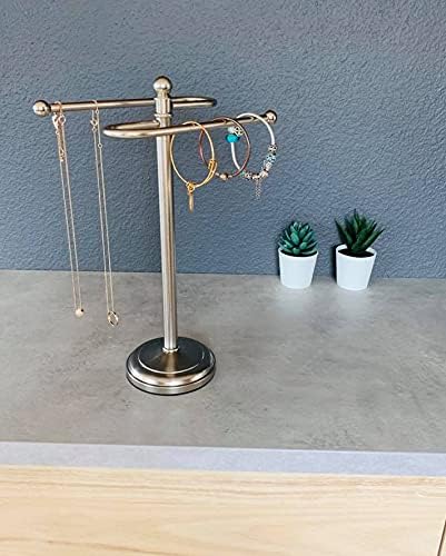 Formosa Design Hardware Freestanding Towel Holder for Bathroom Vanity Countertop (Brushed Nickel)
