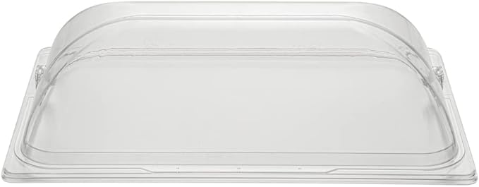 Restaurantware Cater Tek 21 Inch Polycarbonate Plate Covers 10 Shatterproof Dish Covers - Dishwashable For 21 Inch Plates Clear Plastic Tray Covers Flap Handle Design Endures Up To 210F