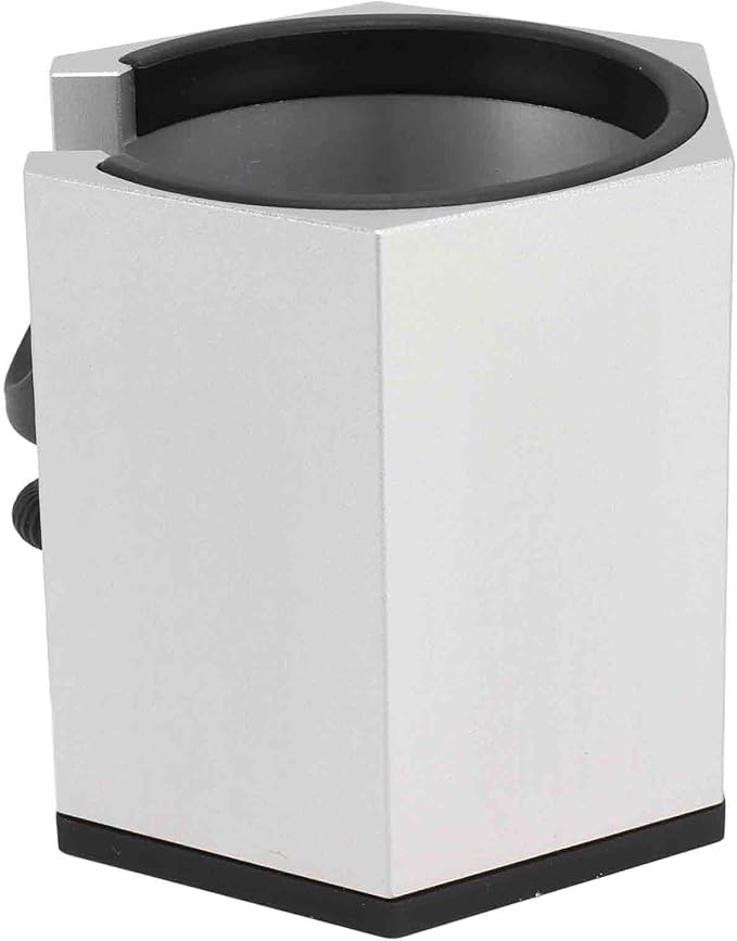 Coffee Portafilter Holder Stand with Adjustable Height Knob and Removable Bracket Cover, Aluminum Alloy Non Slip Base for Restaurants Homes Cafes (Silver)