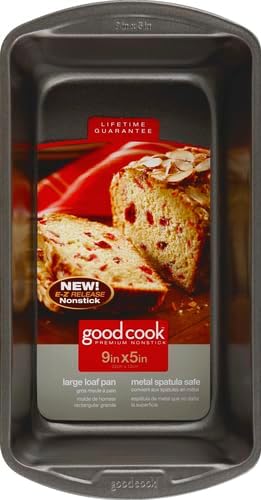 GoodCook Nonstick Loaf Pan Heavy-Duty Steel Bakeware with Easy-Clean Non-Stick Coating, Oven & Dishwasher Safe Pan, 9 x 5-Inch, Gray