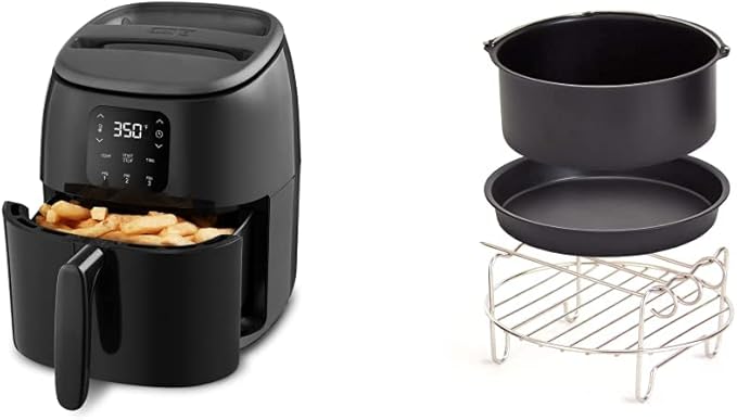 DASH Tasti-CrispTM Digital Air Fryer with AirCrisp Technology + 6pc Accessory Kit - Healthier Fried Food with Custom Presets