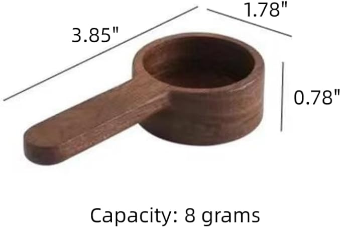 Wooden Coffee Scoop, Measuring Spoon for Ground Beans or Tea, 1 Brown Wooden Tea Scoop (3.81 inches)