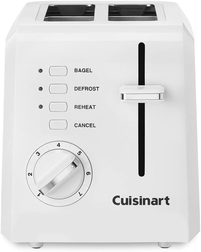CUISINART Coffee Grinder, Electric Burr One-Touch Automatic Grinder with18-Position Grind Selector, Stainless Steel, DBM-8P1 & 2-Slice Toaster Oven, Compact, White, CPT-122