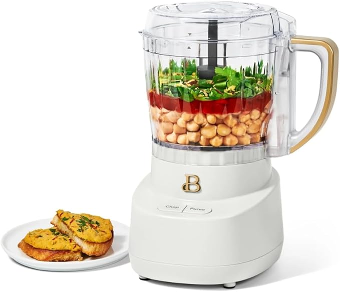 3-Cup Mini Food Chopper 250W with, Electric Food Processor, Chop & Puree Function, Dishwasher Safe Parts, Safety Lid, Compact Kitchen Appliance (White Icing)
