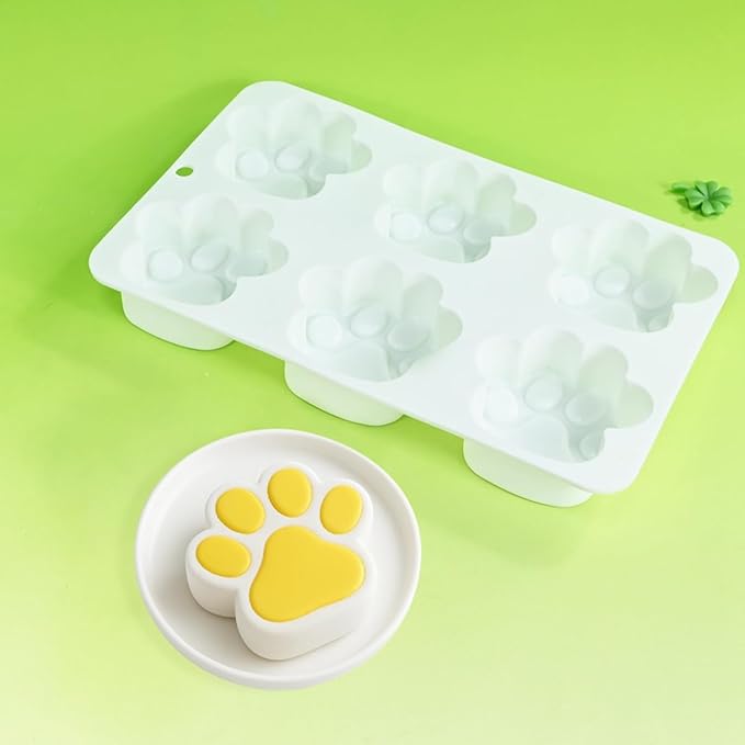 Silicone Mousse Mold Bear Cat Paw Non-Stick Baking Molds for Homemade Chocolate, Jelly, Pudding, Ice Cream, Cheesecake and Cupcake, Flexible Dessert Decorating Bakeware (G_Bear's Paw)