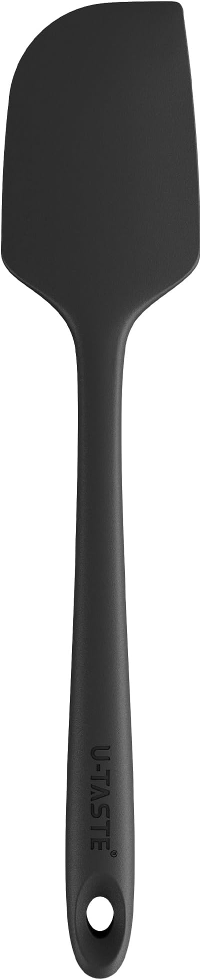 U-Taste 11.38" Silicone Baking Spatula: 480ºF Heat Resistant Food Grade Flexible Rubber Kitchen Bowl Scraper, Seamless Pastry Spreader for Mixing Stirring Scraping in Nonstick Cookware (Black)