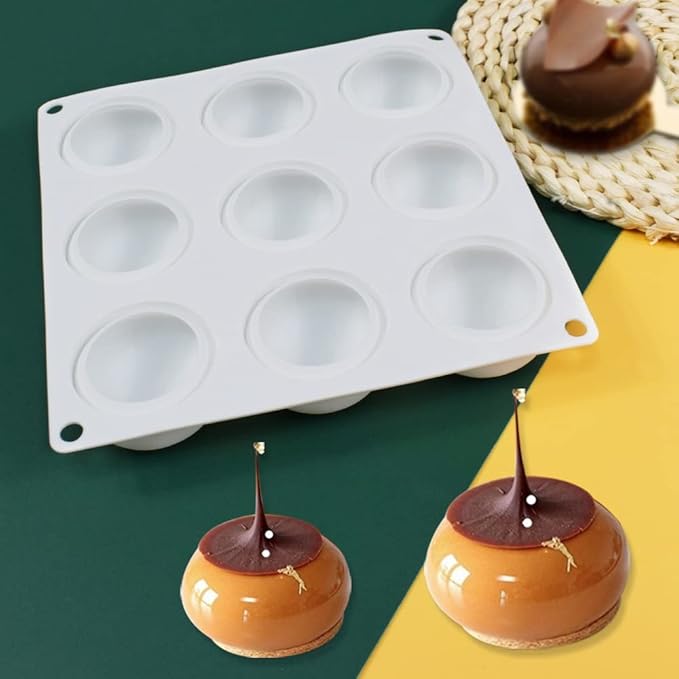 Silicone Mold Fondant Cake Mold DIY Chocolate Baking Tools Cake Decoration Accessories Bakeware (Round)