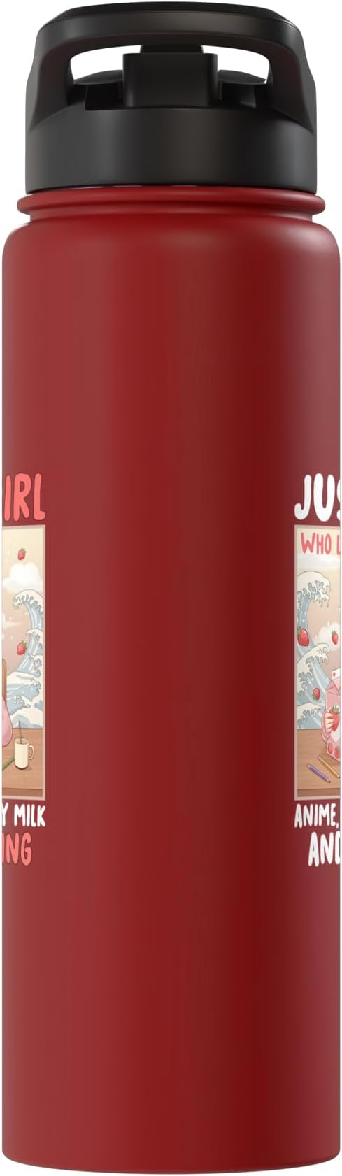 Just a Girl Who Loves Anime Strawberry Milk and Sketching Stainless Steel Insulated Water Bottle