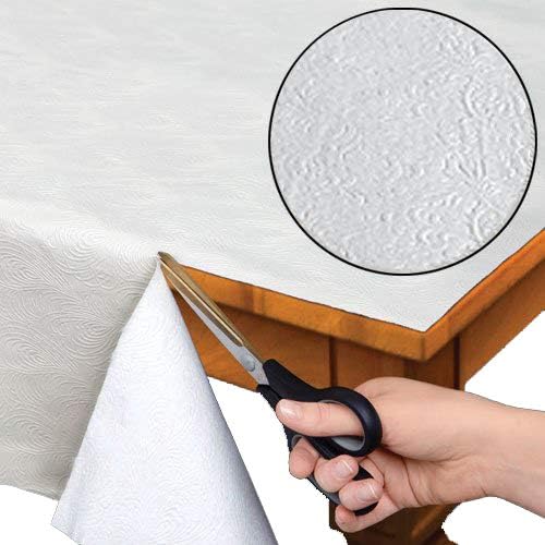 Home Bargains Plus Quilted Heavy Duty Table Pad Protector with Flannel Backing, Cut to Fit, Heat Resistant, Wipe Clean, Protects Table from Spills and Scratches, White, 52” x 144” Rectangle