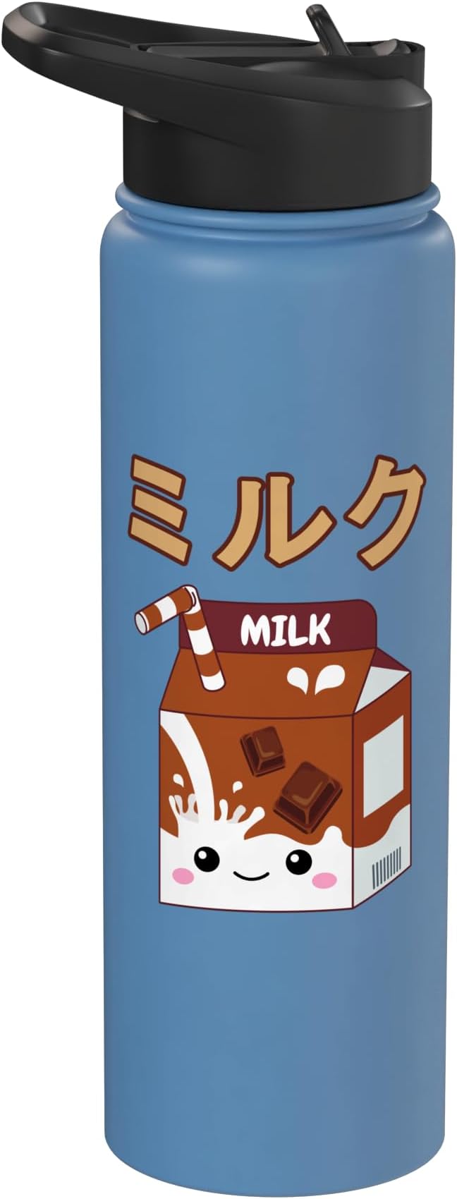 Cute Kawaii Chocolate Milk Japanese Anime Otaku Milkshake Stainless Steel Insulated Water Bottle