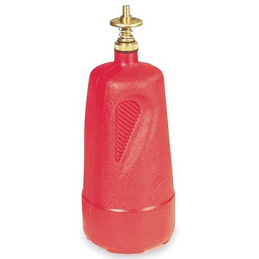 Justrite Dispenser Bottle - 4" Dia.X10-1/2"H - 1- Quart Capacity - Red