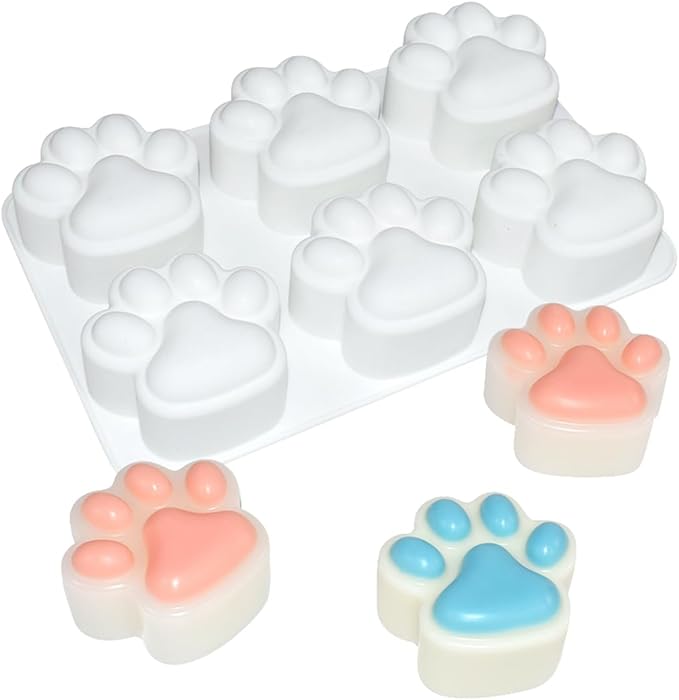 Silicone Chocolate Molds 3D Cat Paw, Non-Stick Silicone Mold for Creating Individual Portions Mousse Cake, Pastry, Chocolate, Ideal for Professional-Looking Dessert (E_ Cat Paw)