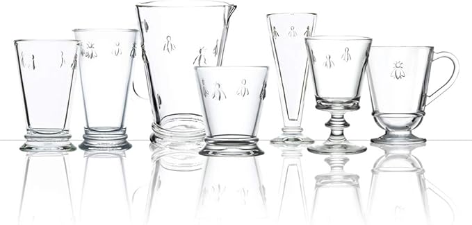 La Rochere Napoleon Bee Old Fashioned Tumbler Set of 6 – La Rochere Bee Glassware Sets – Fancy Glassware Drinking Glasses (11.5 oz)