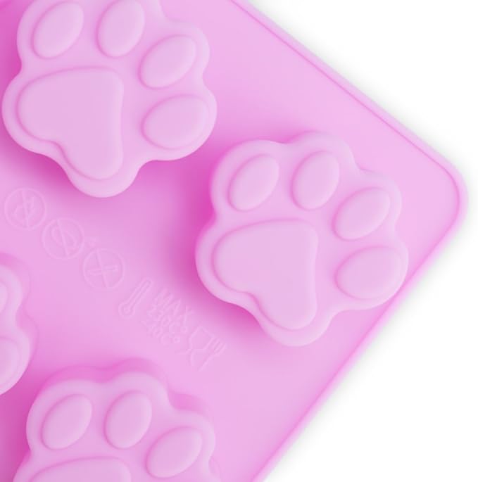 homEdge Puppy Dog Paw and Bone Silicone Molds, Non-Stick Food Grade Silicone Molds for Chocolate, Candy, Jelly, Ice Cube, Dog Treats (Puppy Paw Bone Set of 4PCS)