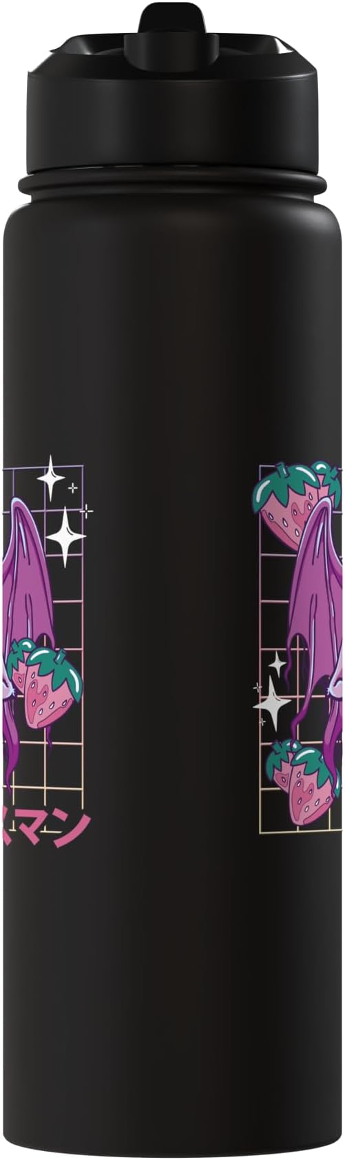 Kawaii Mothman Strawberry Milk Shake Carton Stainless Steel Insulated Water Bottle