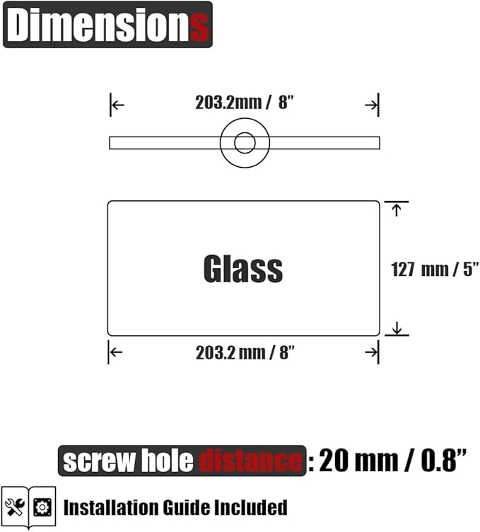 JQK Bathroom Glass Shelf Chrome, Tempered Glass Shower Storage 8 by 5 inches, 304 Stainless Steel Polished Chrome Wall Mount, TGS101L8-CH