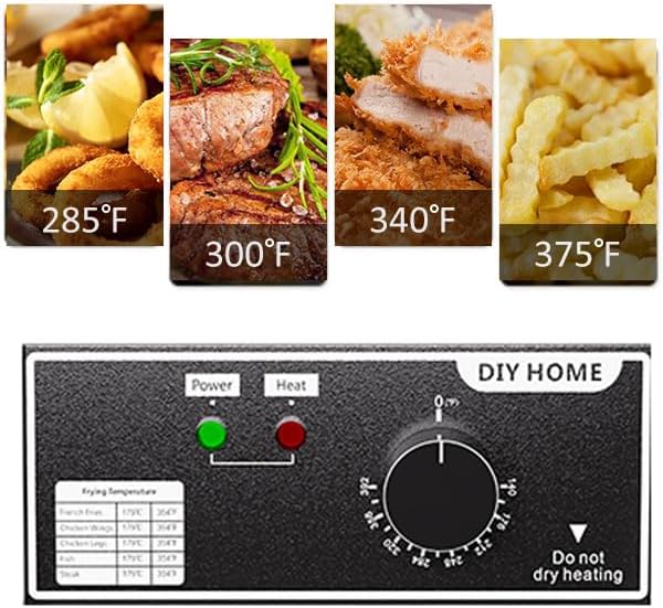 20.7Qt Deep Fryer, 3400W Electric Countertop Deep Fryer with 2 x 6.35 QT Removable Basket Commercial Deep Fryers Frying Machine w/Temperature Control