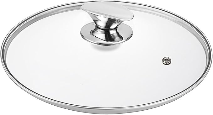 Tempered Glass Lid for Replacement, Clear Cover for Pans and Pots, 8, 9.5, 10.5, 11, 12, 12.5 Inch Lids for Cookware Cooking, Frying Pans, Skillets, Dutch Oven, Sauce Pan (9.5 In)