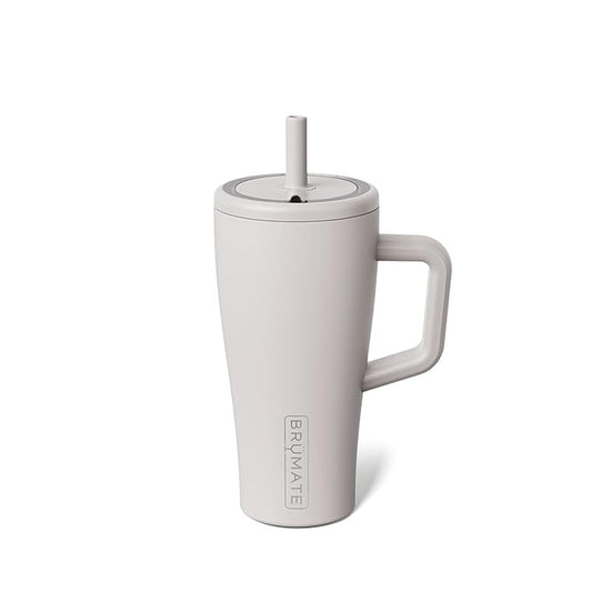BrüMate Era 20 oz Tumbler with Handle and Straw | 100% Leakproof Insulated Tumbler with Lid and Straw | Made of Stainless Steel | Cup Holder Friendly Base | 20oz (Dune)