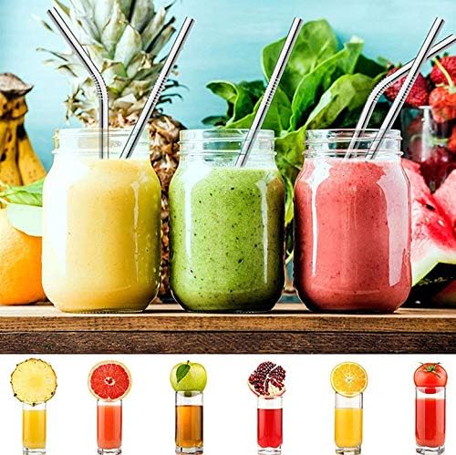 Reusable Metal Straws 100 Pieces, 8.5" Stainless Steel for 20oz 30oz Tumbler Yeti Cup, Drinking in Bulk for Wholesale (100pcs All Straight -8.5" Silver)