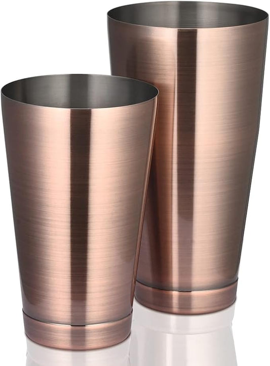 ETENS Boston Cocktail Shaker Antique Copper, Cocktail Shaker Tins Weighted, Bar Shaker Set Bartender Shakers for Bartending - Martini Shaker Stainless Steel Drink Mixer | Bar Tools Metal Shaking Tin