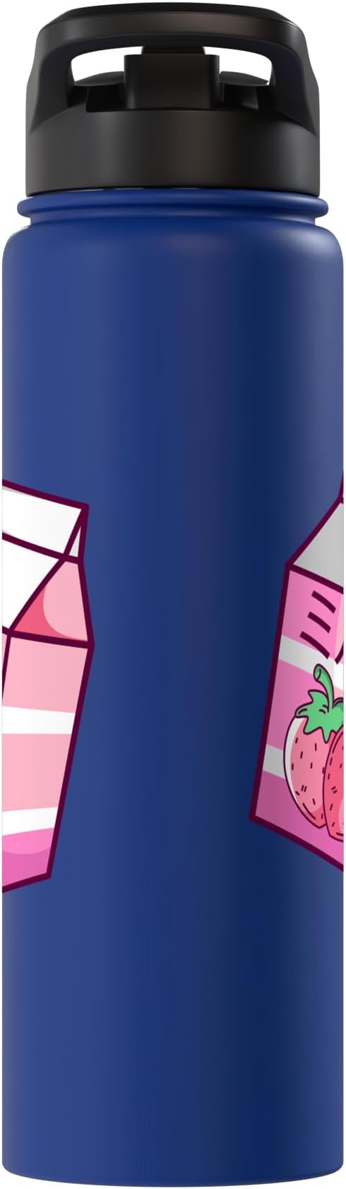 Kawaii Japanese Pink Retro 90s Strawberry Milk Carton Stainless Steel Insulated Water Bottle