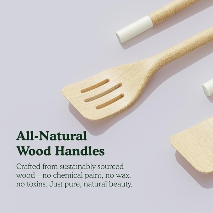 Magnetic Wooden Spatula for Cooking – 4-Piece Wood Spatula Set with No Paint & No Toxins - Wooden Cooking Utensil Sets with Dishwasher Safe & Magnetic Vent Mount – Kitchen Spatulas for Every Meal!