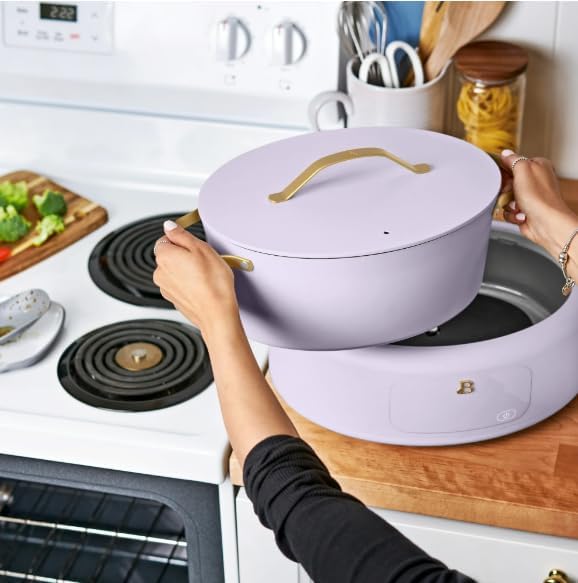 10-in-1 Electric Multi-Cooker, 6 Quart Programmable Cooking Pot with Digital Display, Nonstick Interior, One-Touch Controls, Multi-Function Kitchen Appliance (Lavender)