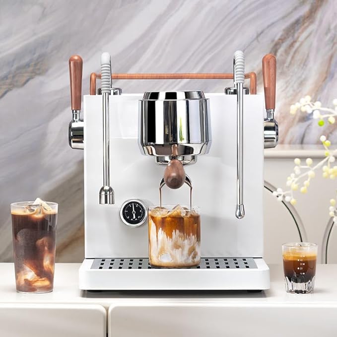 Semi-automatic commercial coffee machine for professional espresso and steam frothing in milk tea shops