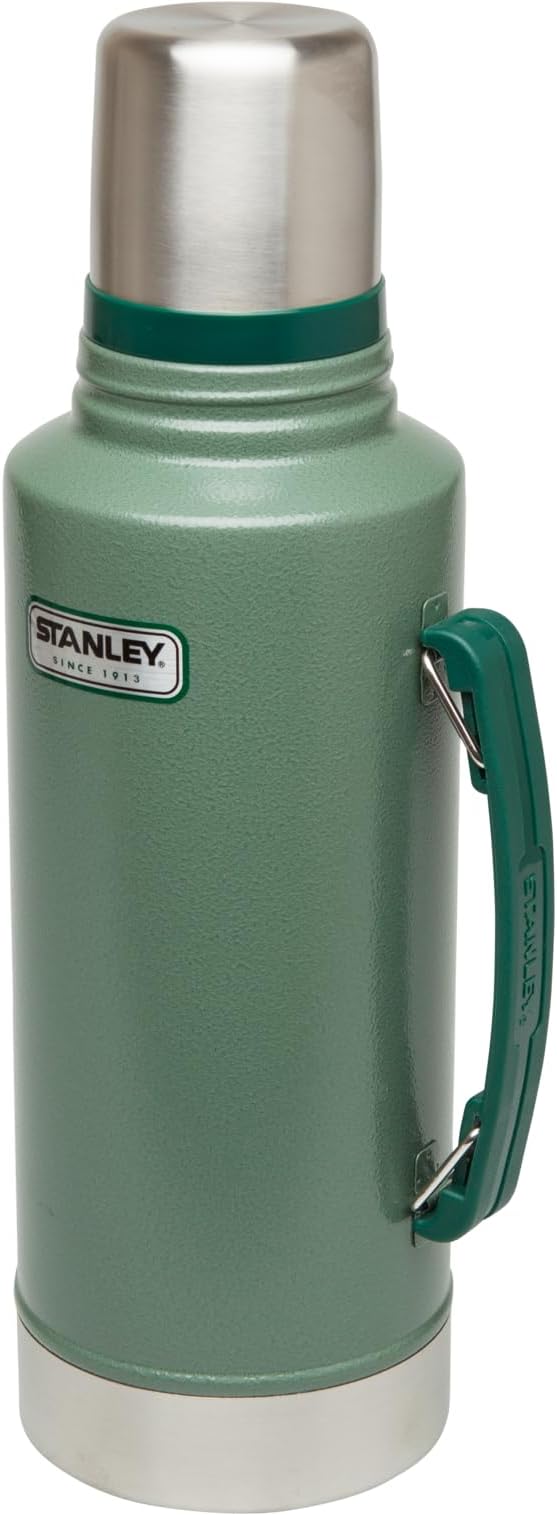 Stanley Heritage Classic Vacuum Bottle with Handle 2.0 qt | Wide Mouth with Leakproof Cup Lid | Keep Drinks Hot Cold for Travel-| Insulated Stainless Steel -| BPA-Free-| Hammertone Green,(Pack of 4)