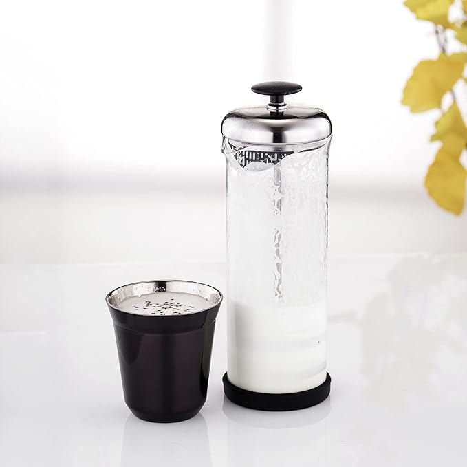 Easyworkz Stainless Steel Espresso Cup 2pcs Set Double Wall 5 oz, Bundled Espresso Steaming Pitcher Stainless Steel 12 oz Coffee Frothing Picther Milk Jug Cappuccino Latte Art Cup