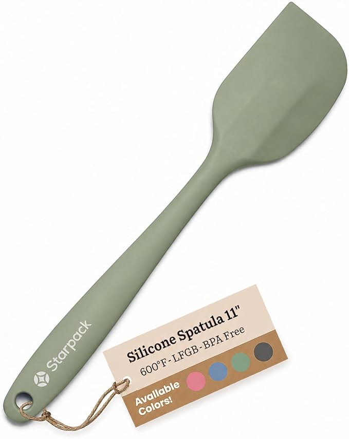 Starpack 'Scrape & Stir' Silicone Spatula (11 Inch) - 600°F Heat Resistant Spatula Set - Food Grade Kitchen Spatulas - LFGB Grade Nonstick Baking and Cooking Rubber Spatulas Set