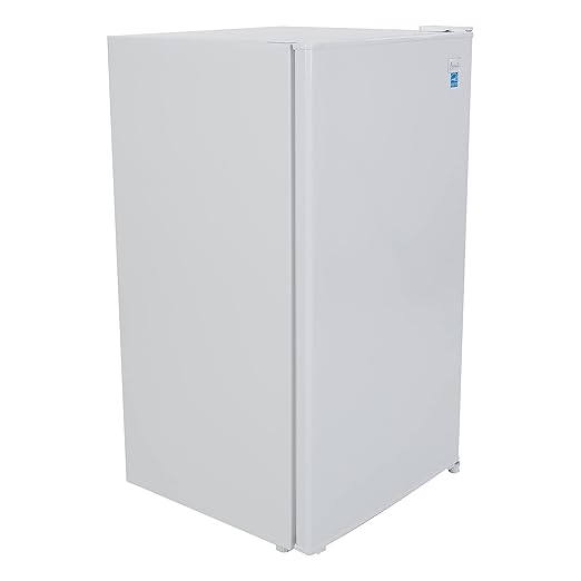 Avanti Mini Fridge Compact Refrigerator for Home Office or Dorm with Reversible Recessed Door, Adjustable Door Bins and Glass Shelves with Adjustable Temperature Control, 3.2-Cu.Ft., White
