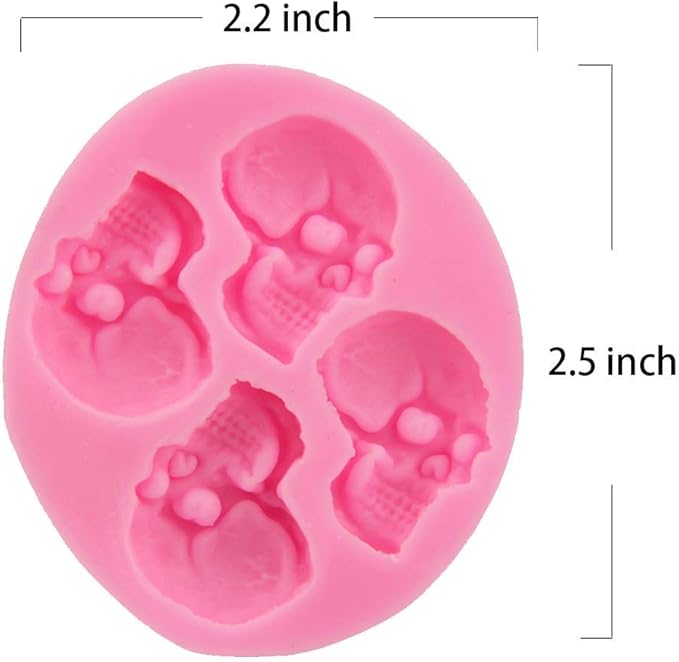 Chocolate Candy Molds, Halloween Skulls Silicone, Fondant Mold for Cake Decoration Wedding Party Supplies Set of 3
