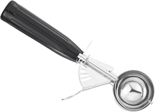 PATIKIL 1 Ounce Ice Cream Scoop with Trigger, Stainless Steel Portion Cookie Scoop with Thumb Trigger for Cookie Dough Cupcake Batter Baking, Black 30ML