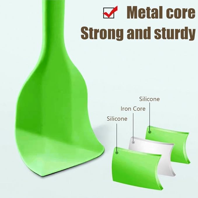 8 Pieces Silicone Spatulas,8.5 inch Non-stick with Stainless Steel Core,Heat Resistant-500℉, Food Grade Dishwasher Safe, for Mixing,Cooking,Baking (Mixed color)