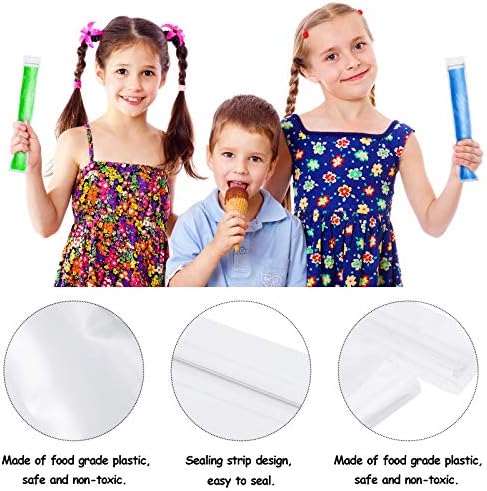 Shappy 450 Pcs Disposable Ice Pop Mold Bags with 3 Silicone Funnels Freezer Tubes with Zipper Seals DIY Ice Pop Bags Bulk for Yogurt Healthy Snacks Juice Fruit Smoothies(11 x 2.16 Inch)
