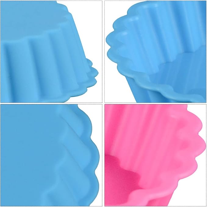 Silicone Quiche Pan, 8 Pack Silicone Tart and Pie Molds, Round 4 Inch Non-stick Mini Quiche Molds Small Pie Baking Pan Tart Molds DIY Baking Pies/Tarts/Mousse Cakes, Random Color