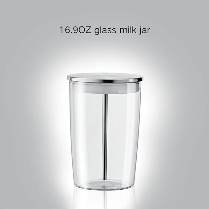 16.9 oz. Glass Milk Storage Container for Jura Automatic Coffee Machines, Clear Glass Milk Container.