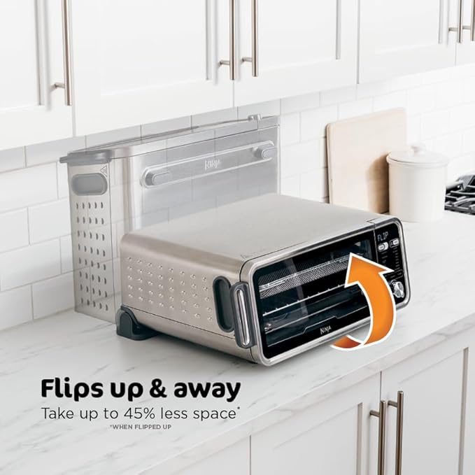 Ninja, Toaster Oven, Air Fryer, Thermometer, Toaster Oven Air Fryer Combo, Stainless Steel, Quick meals, Fries, Frozen Food, Air Fry, Dehydrate, Reheat, 13-in-1,Less Oil, Flip Away Oven, Foodi, SP351