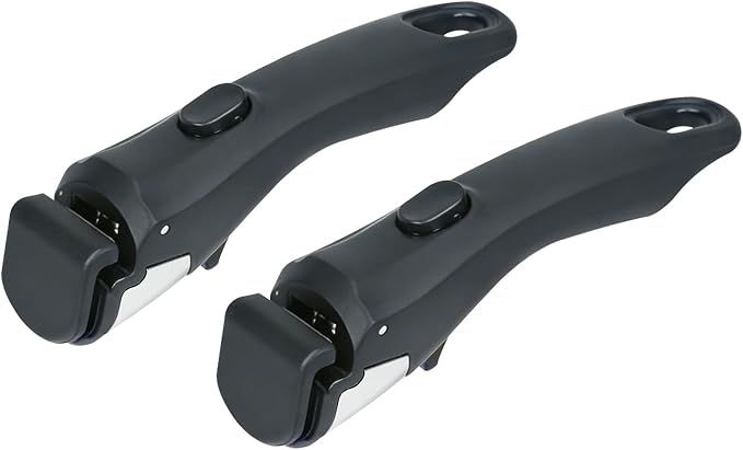 Removable Handle Black, Detachable Handle for Pots and Pans, Universal Cookware Handles, Compatible with Thin Edge Cookware, 2 Pack