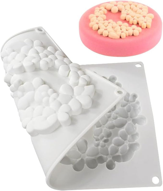 Flower Cloud Shaped Donut Silicone Mold Fondant Cake Mold DIY Chocolate Baking Tools Cake Decoration Accessories Bakeware (Cloud Flower L_11.84 X7 X0.4 inch)