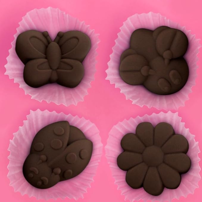 2 Packs 8-Cavity Insect Butterfly Flower Silicone 3D Cake Molds Trays Ladybug Shape Baking for DIY Soap Pudding Jelly Dessert Chocolate Muffin