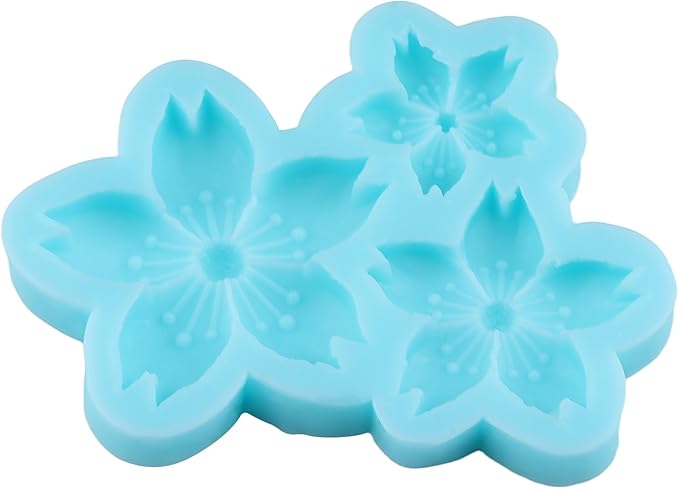 Flower Fondant Molds Cherry Blossom Silicone Mold for Cake Decorating Cupcake Topper Chocolate Candy Gum Paste Polymer Clay