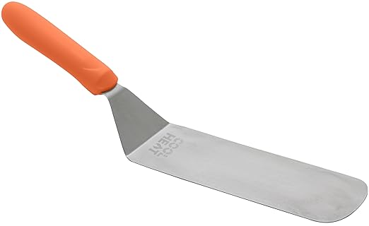 Winco 8" x 3" Cool Touch Handle Griddle Turner/Spatula for Burgers and Steaks